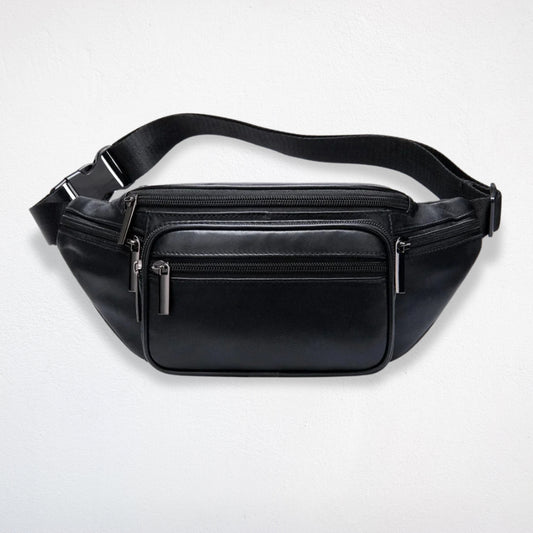 Sac De Taille Cuir noir face
