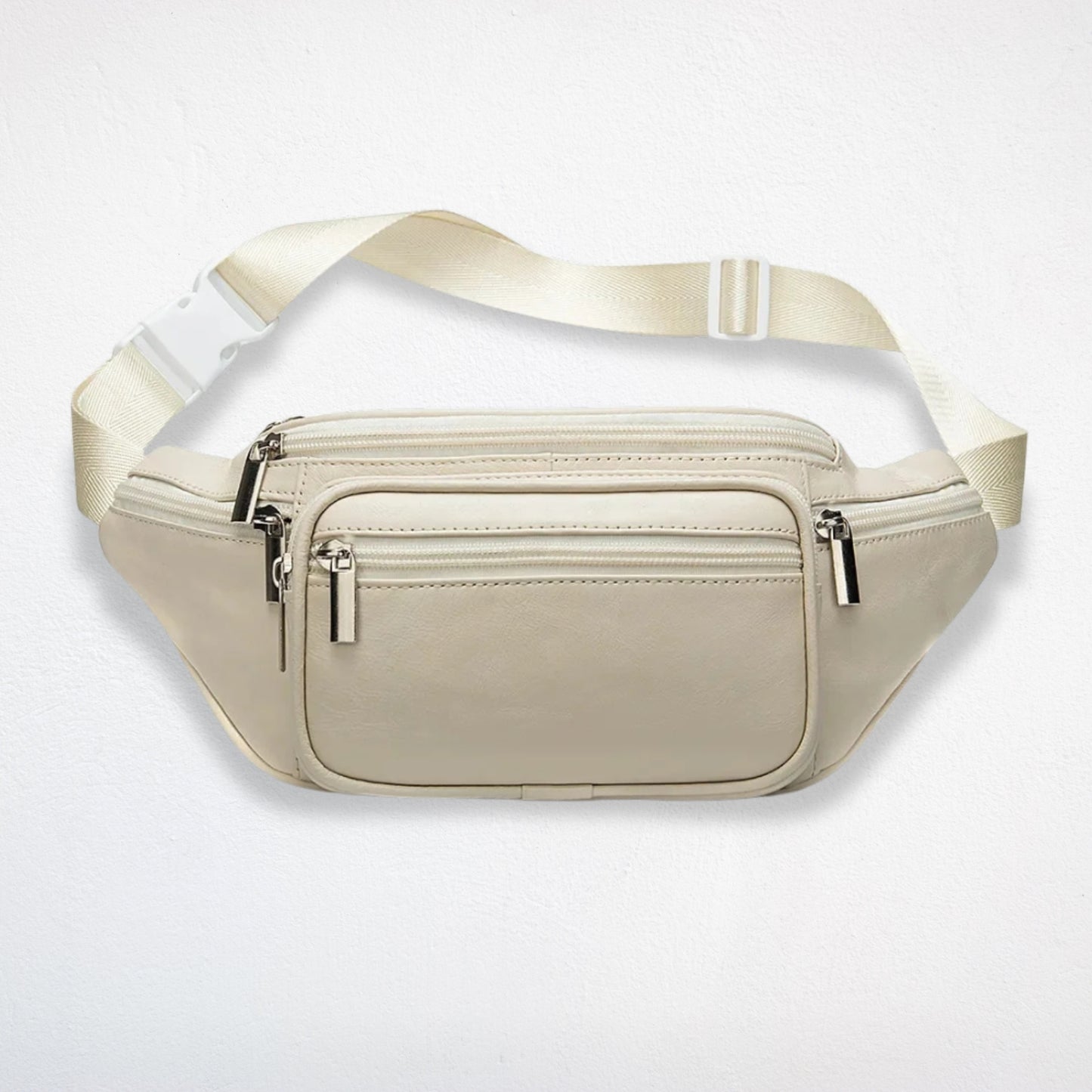 Sac De Taille Cuir blanc face