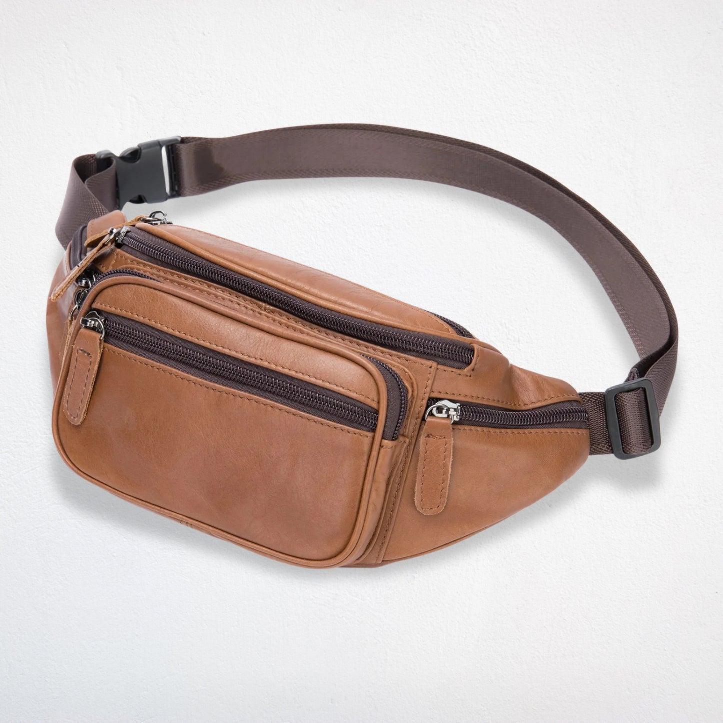 Sac De Taille Cuir marron brillant