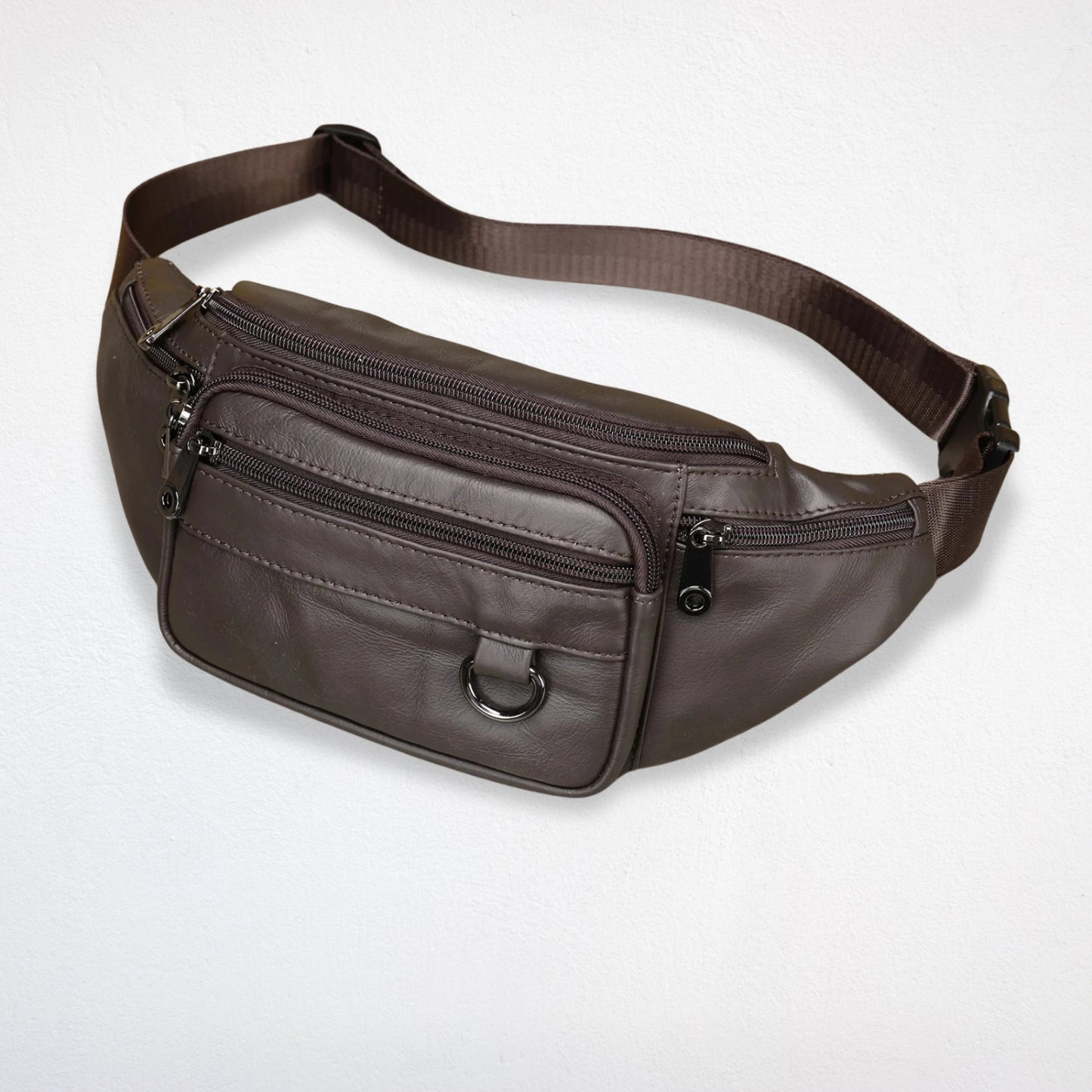 Sac De Taille Cuir café clair