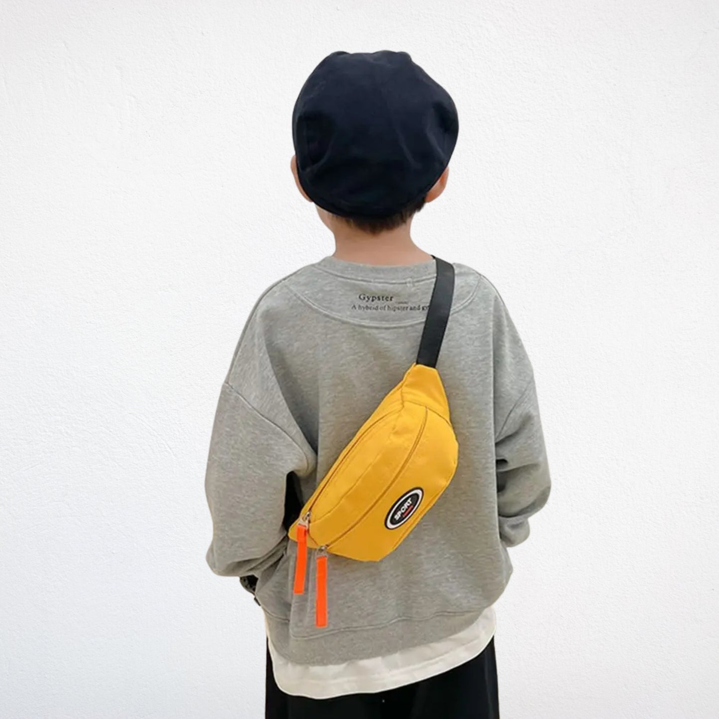 Sac Banane Enfant Garçon jaune porté