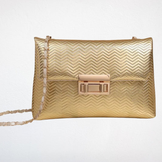 sac à main bandoulière doré