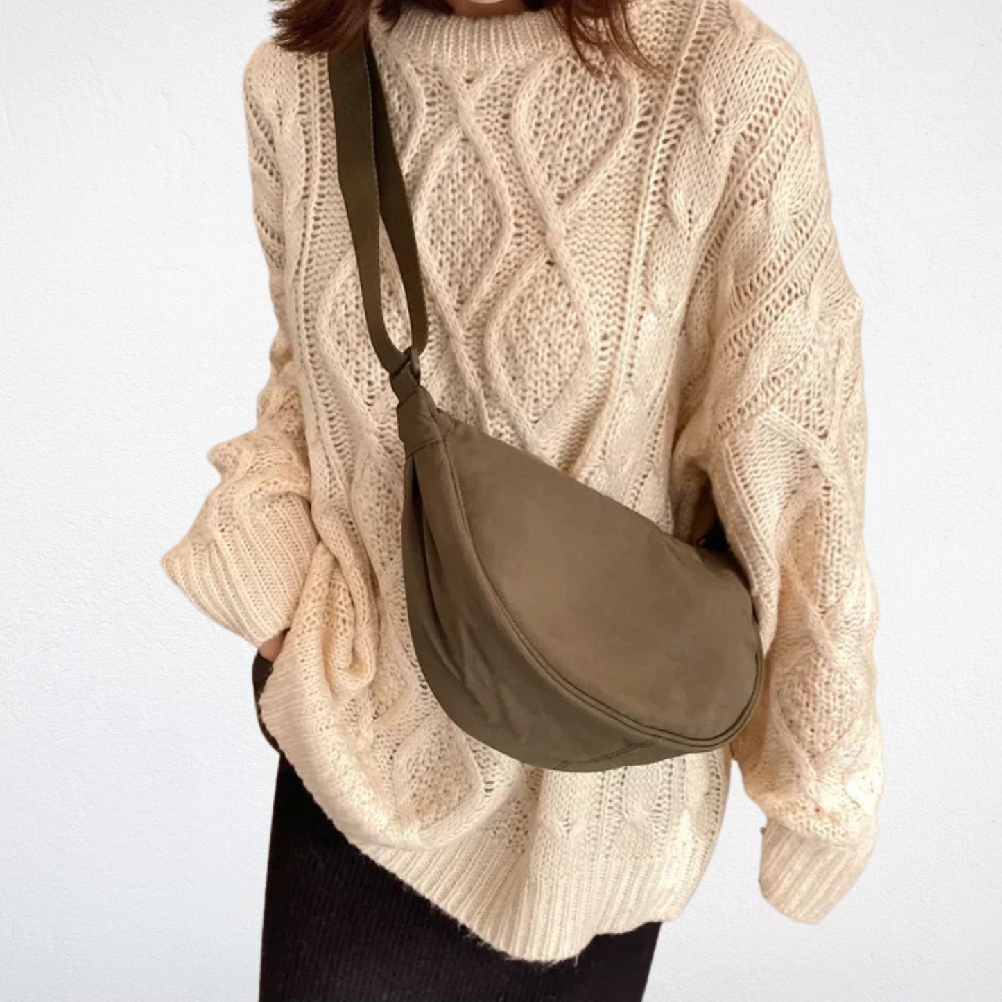 Sac à Main Crossbody vert porté 2