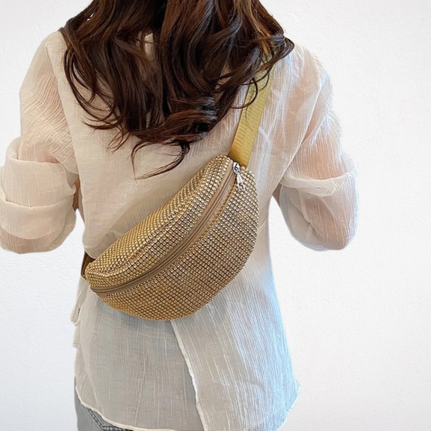 sac banane doré pas cher porté dos