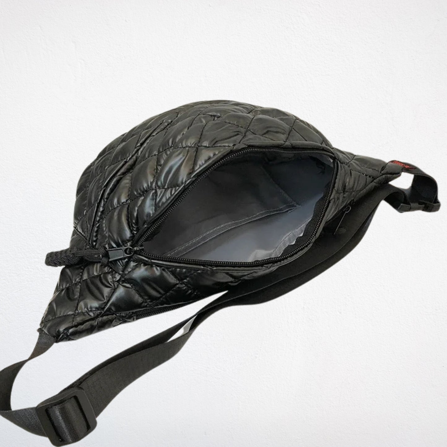 sac banane doudoune noir ouvert