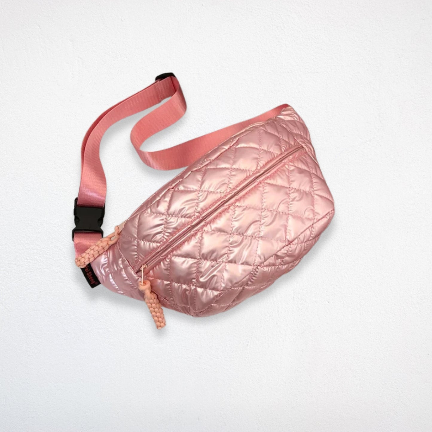 sac banane doudoune rose