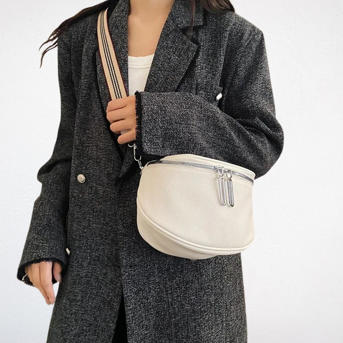 Sac Epaule Femme blanc porté