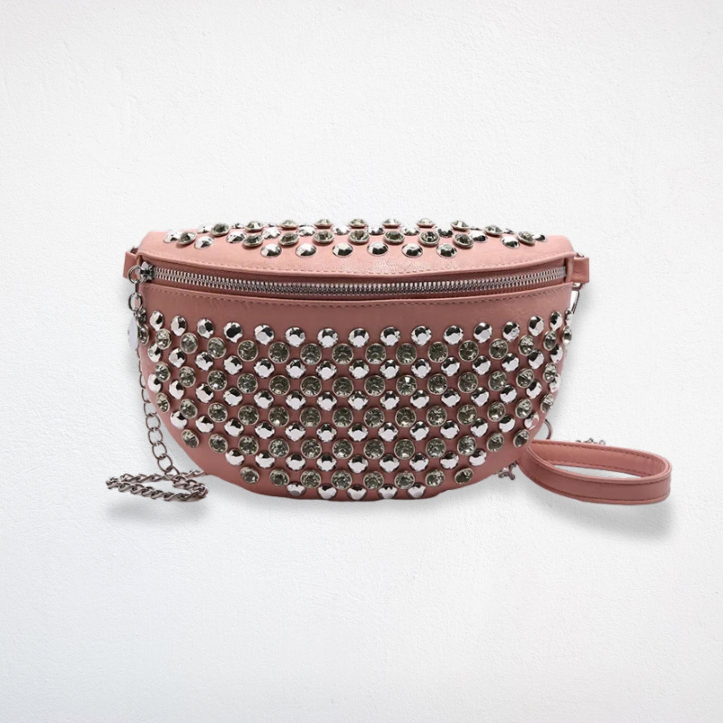 sac forme demi lune rose