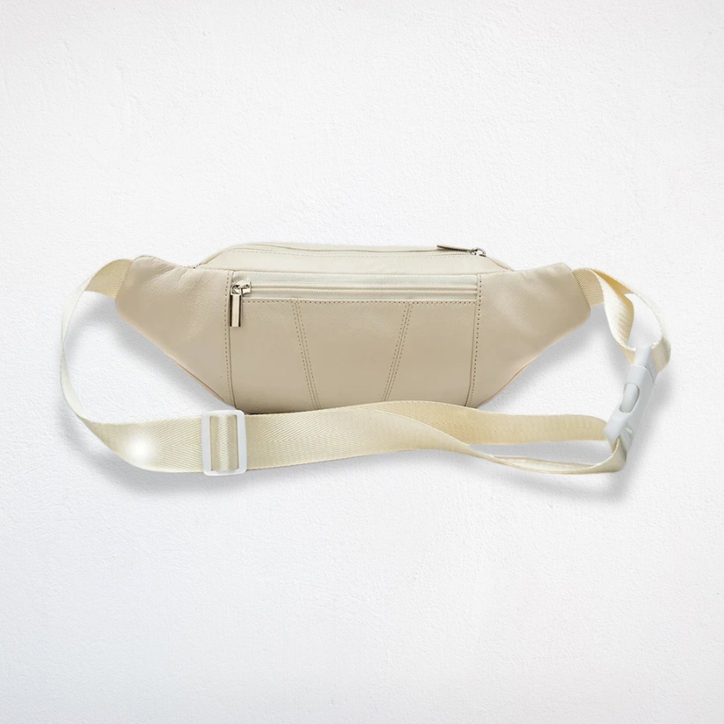 Sac Banane en Cuir Femme blanc dos