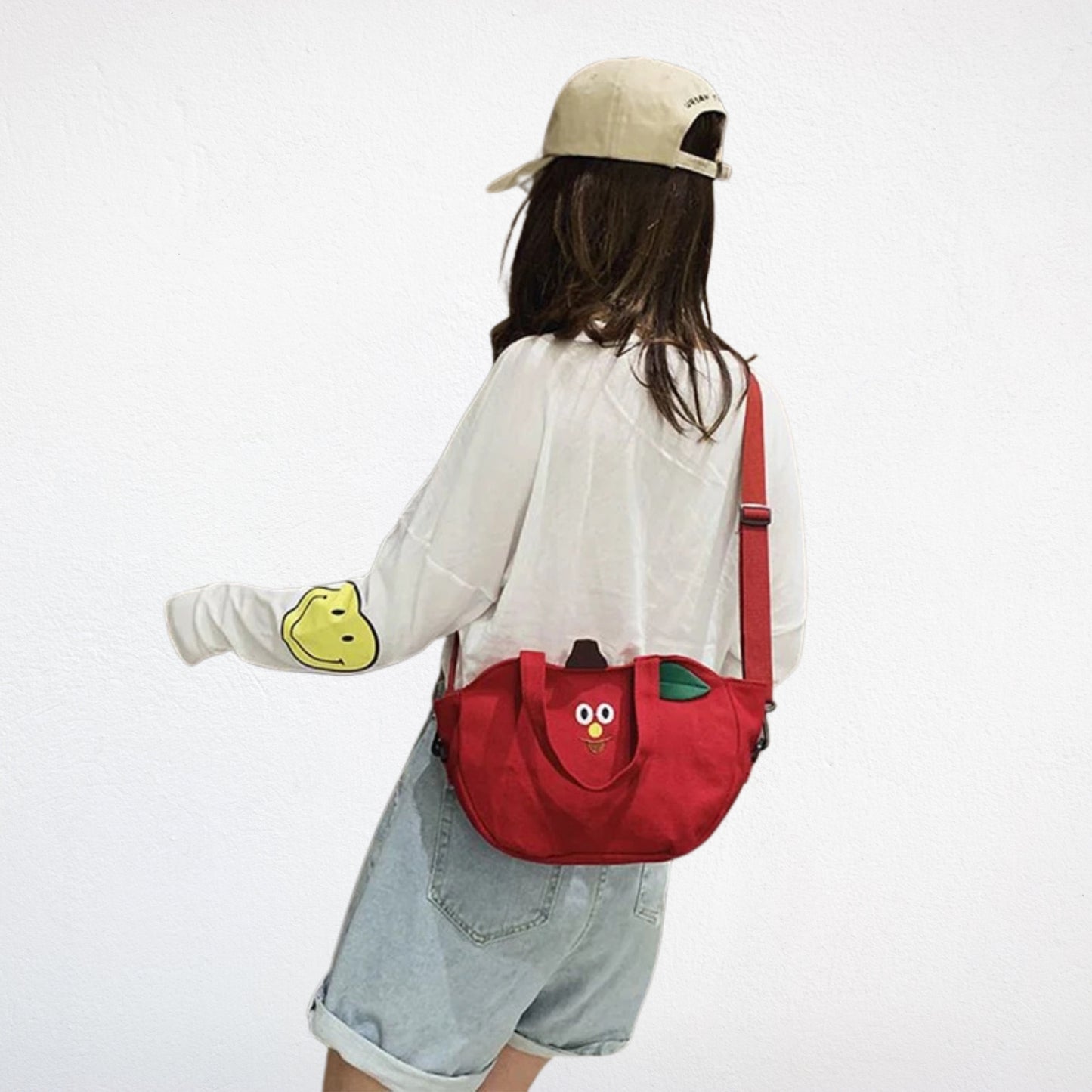 Sac à Main Forme Banane - pomme porté