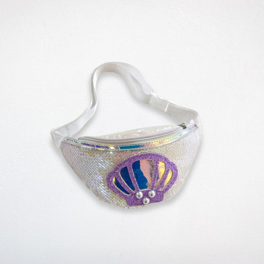 Sac Banane Enfant Paillettes blanc