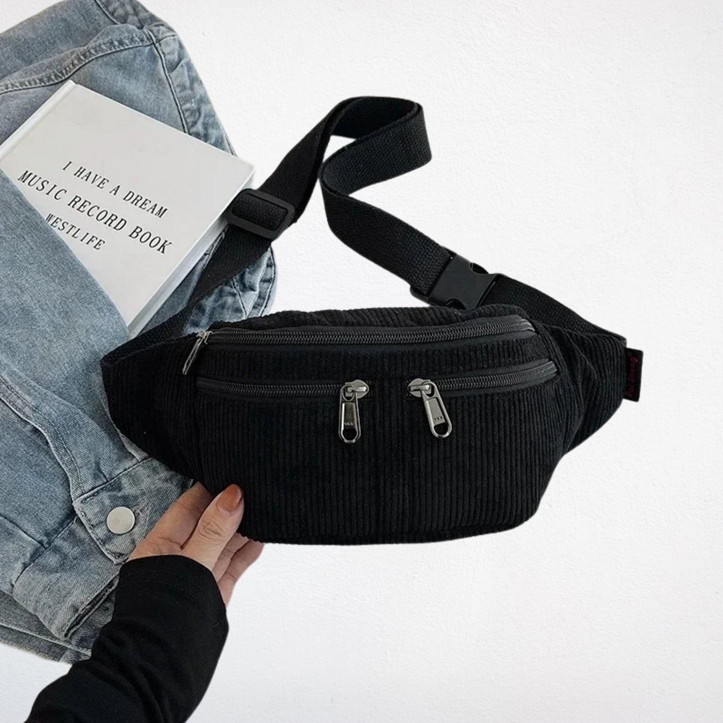 Sac Corduroy noir