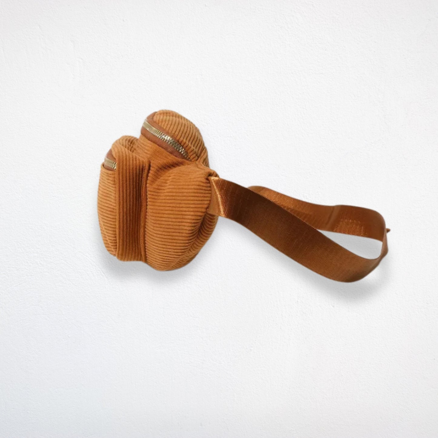 Sac Banane Femme En Velours marron coté