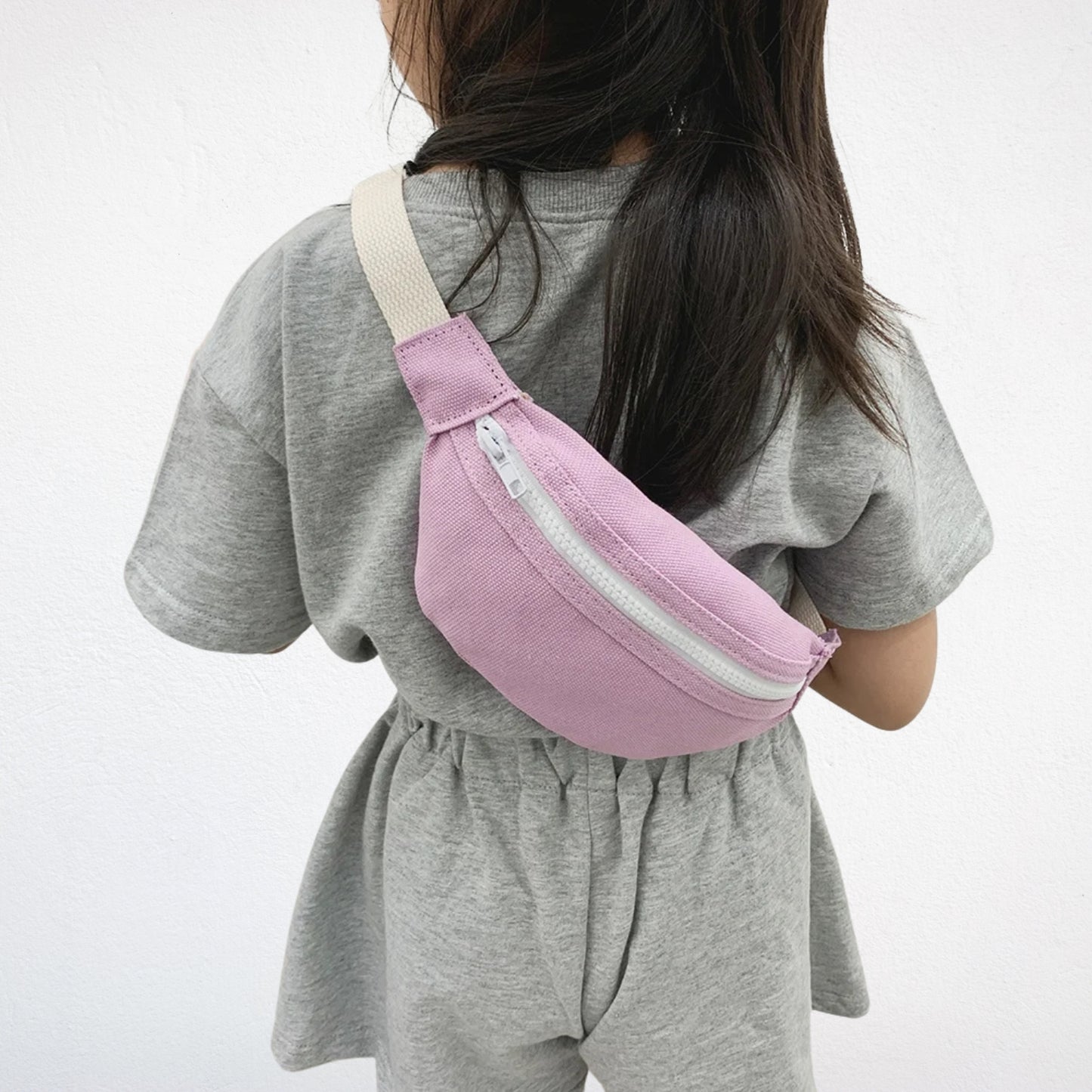 Sac Poitrine Pour Enfant bleu porté
