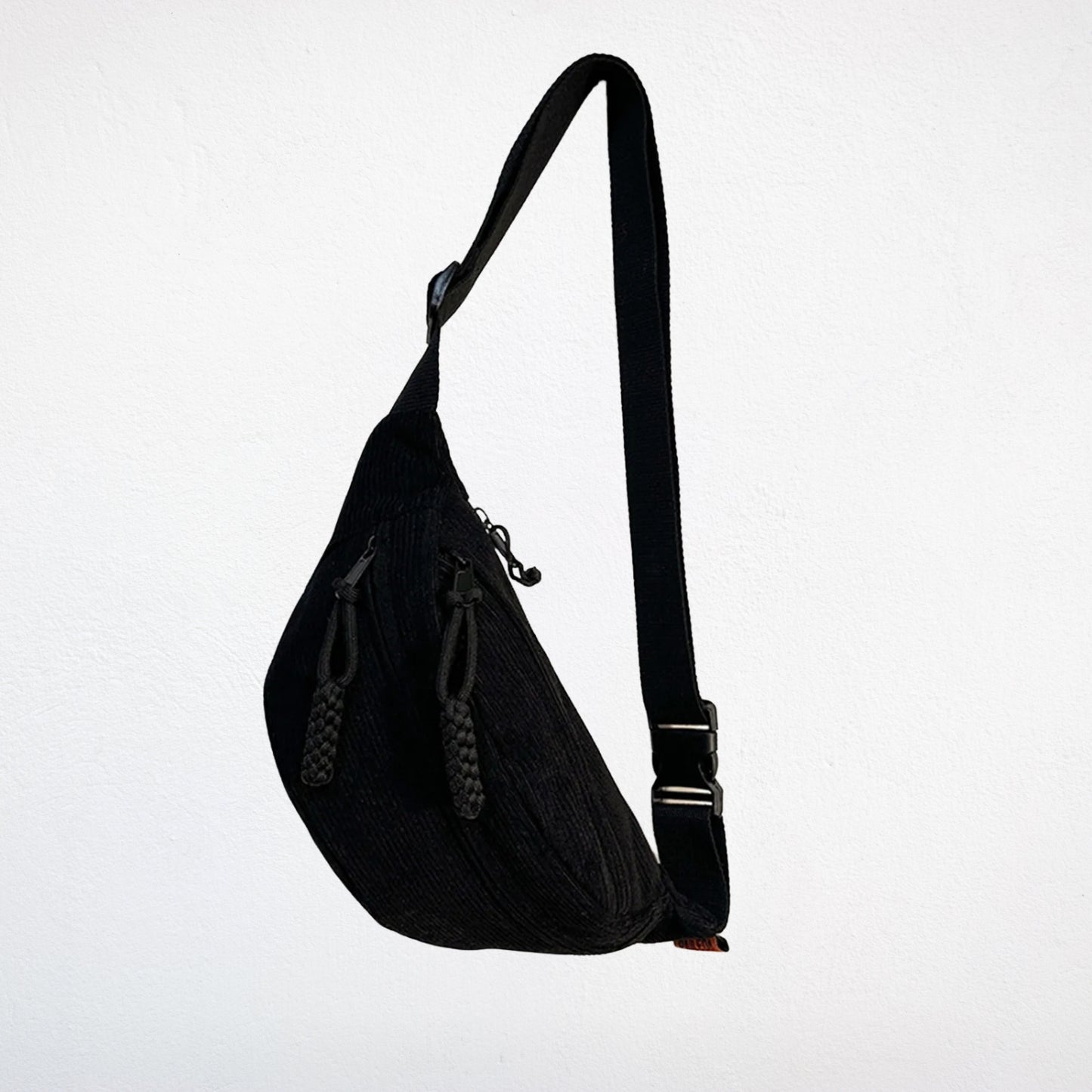 Sac Banane en Velours Cotelé noir
