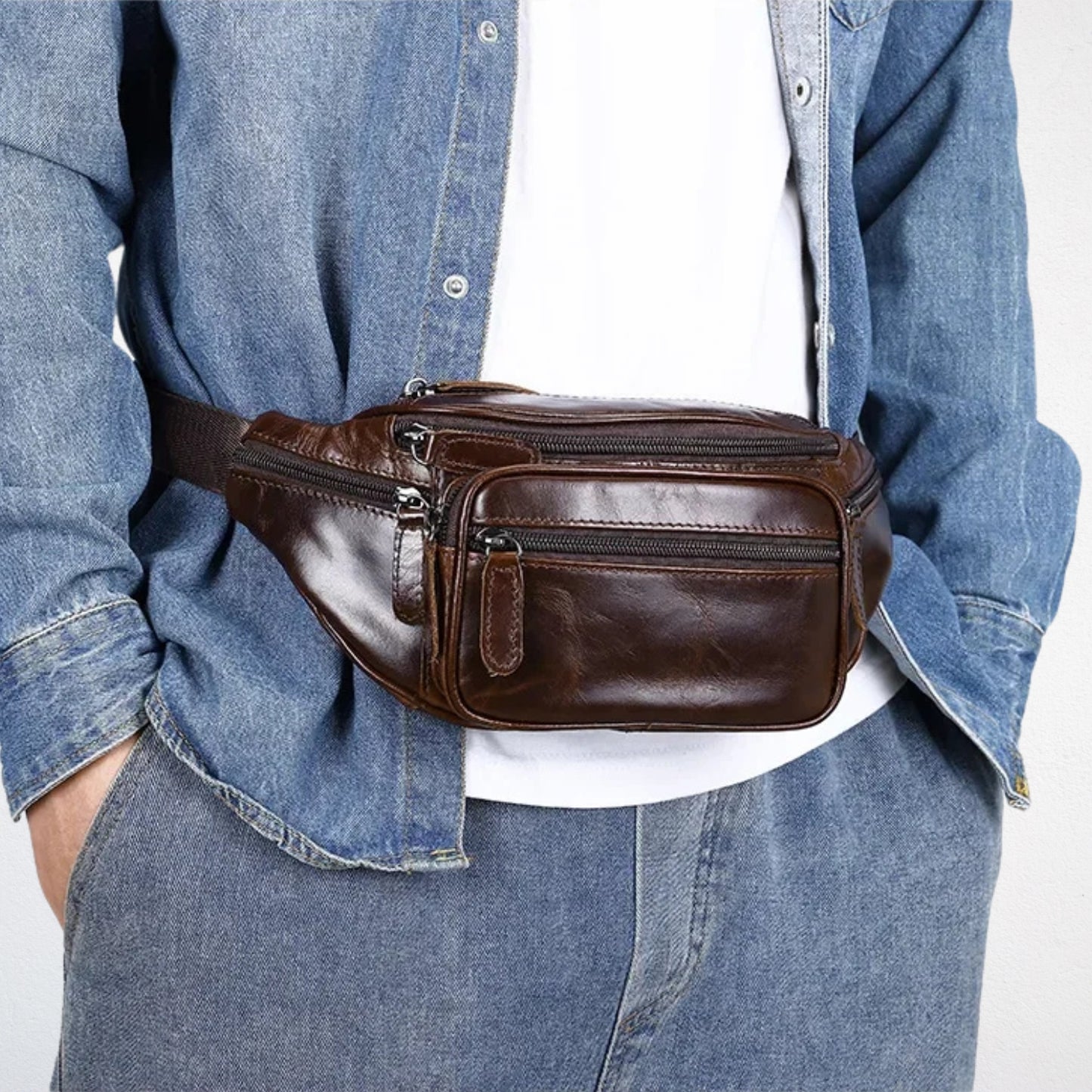 Sac De Taille Cuir porté taille