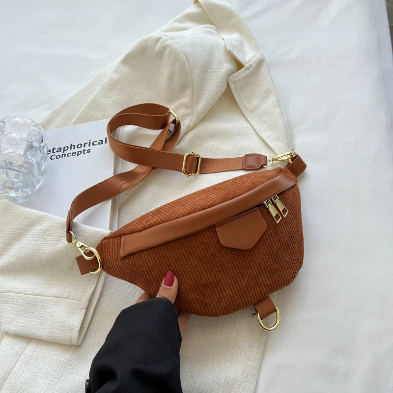 Sac Banane en Velours marron