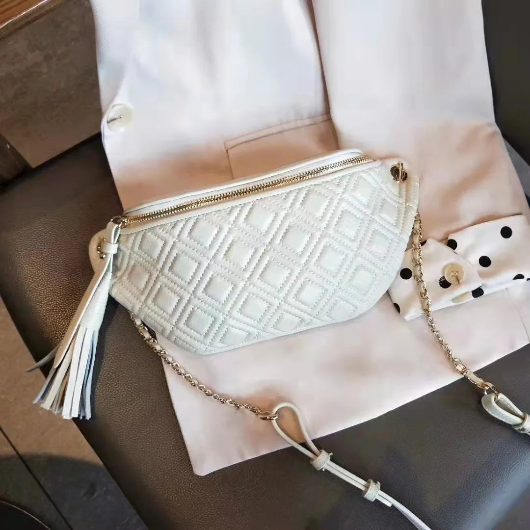 Sac Poitrine Femme Cuir blanc