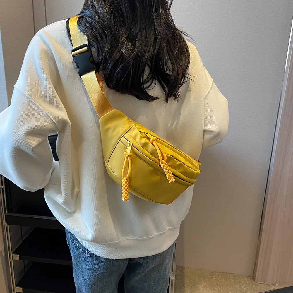 Sac Banane Jaune porté dos