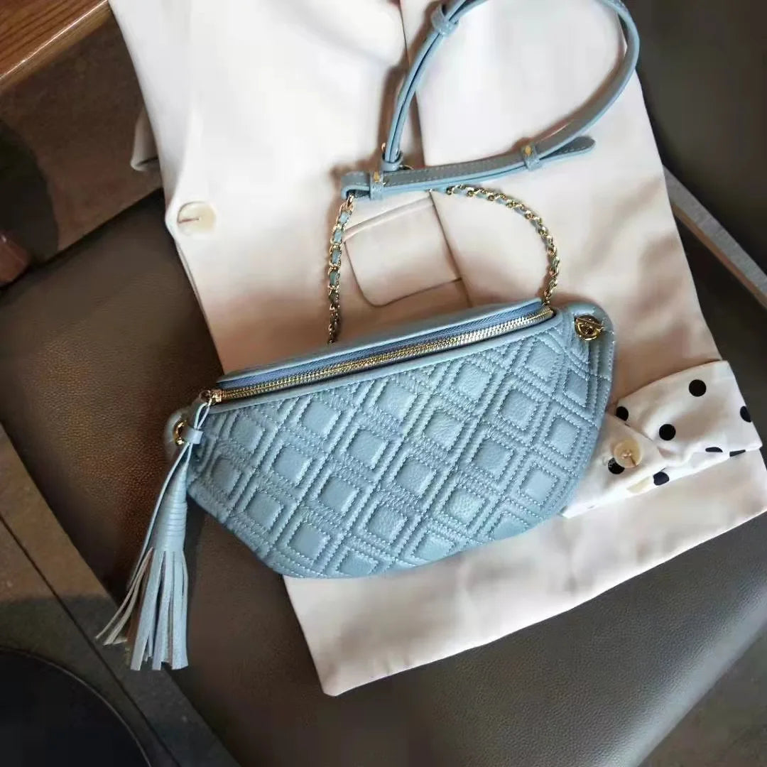 Sac Poitrine Femme Cuir bleu clair