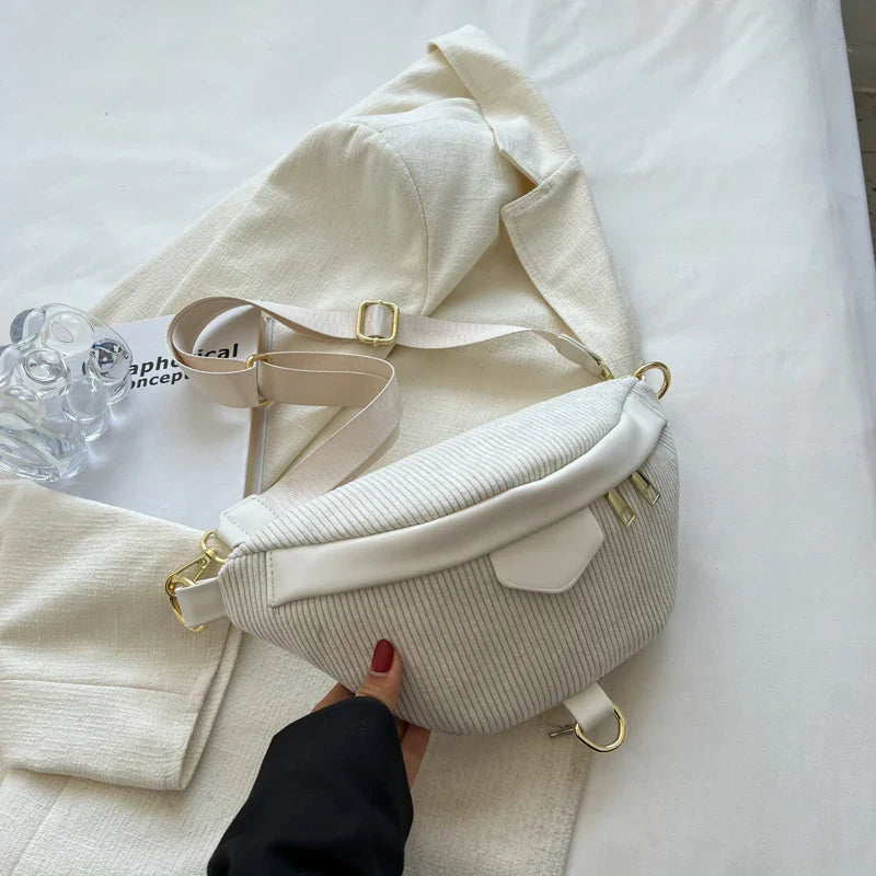 Sac Banane en Velours blanc