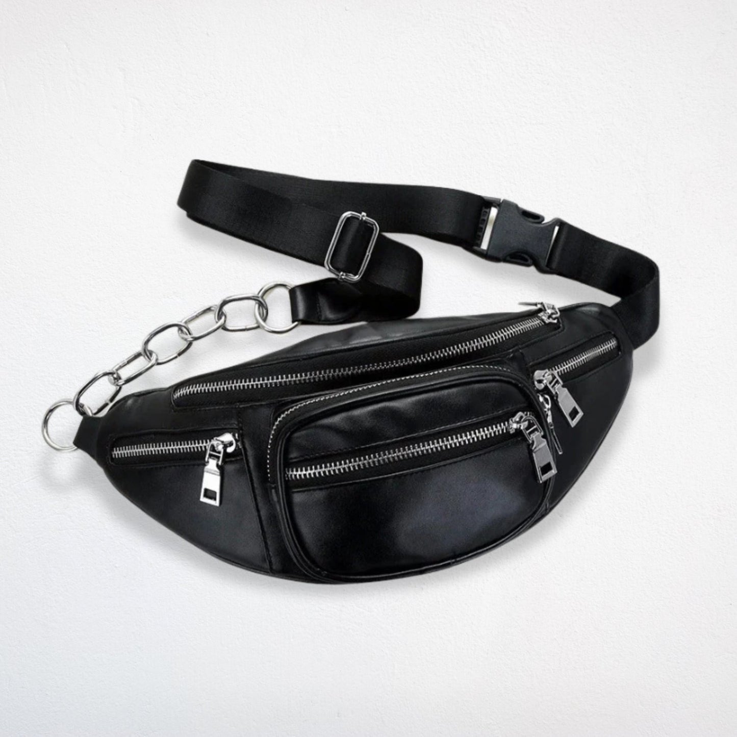 Sac Banane Noir Cuir - Milo