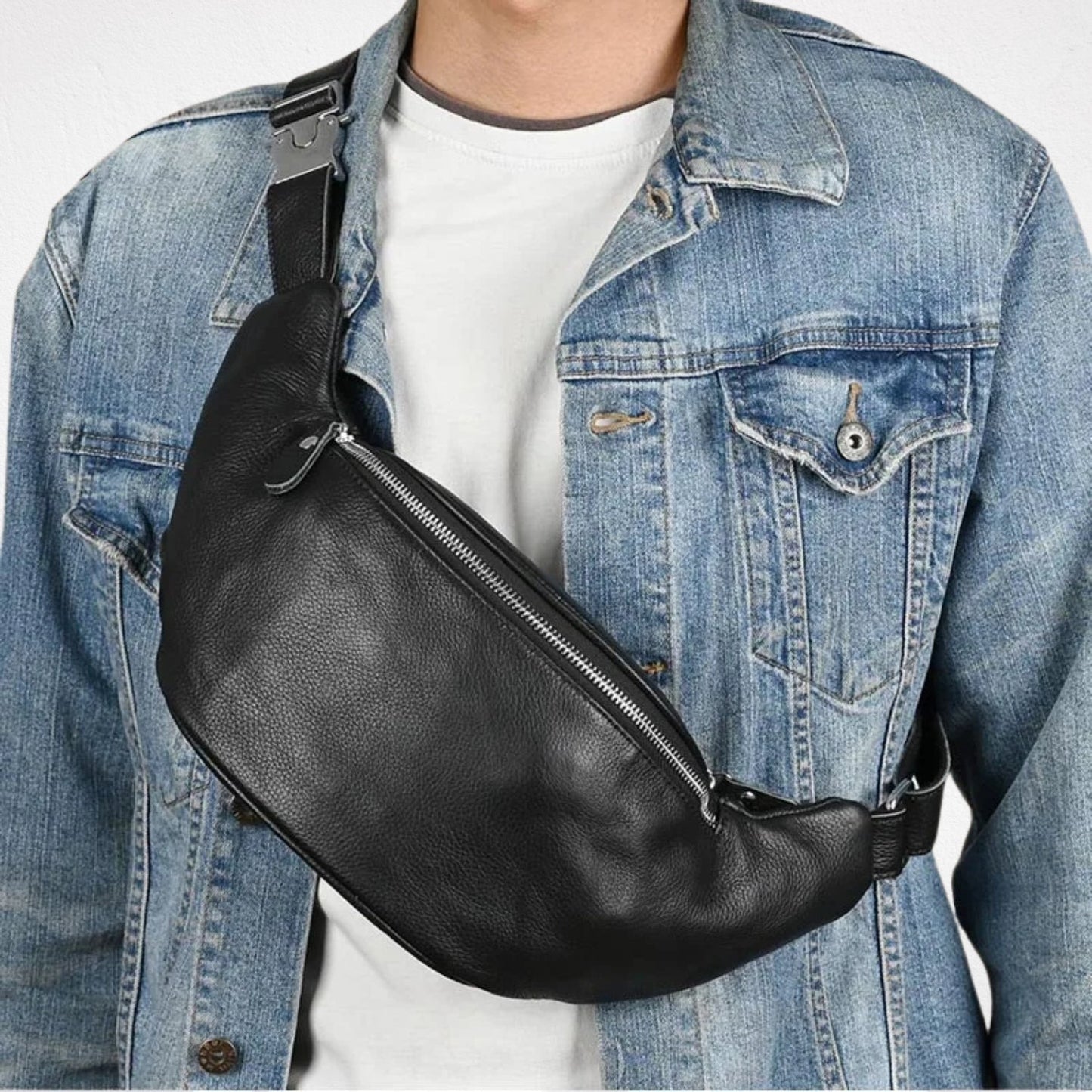 Sac Banane Cuir Noir - Eden