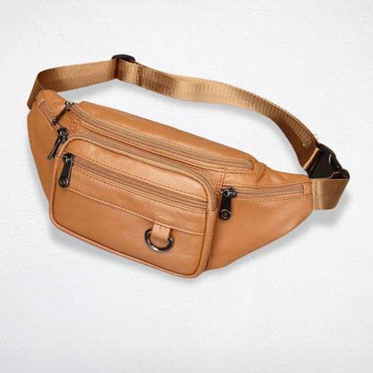 Sac De Taille Cuir beige
