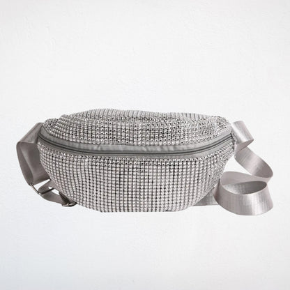 sac banane strass argent