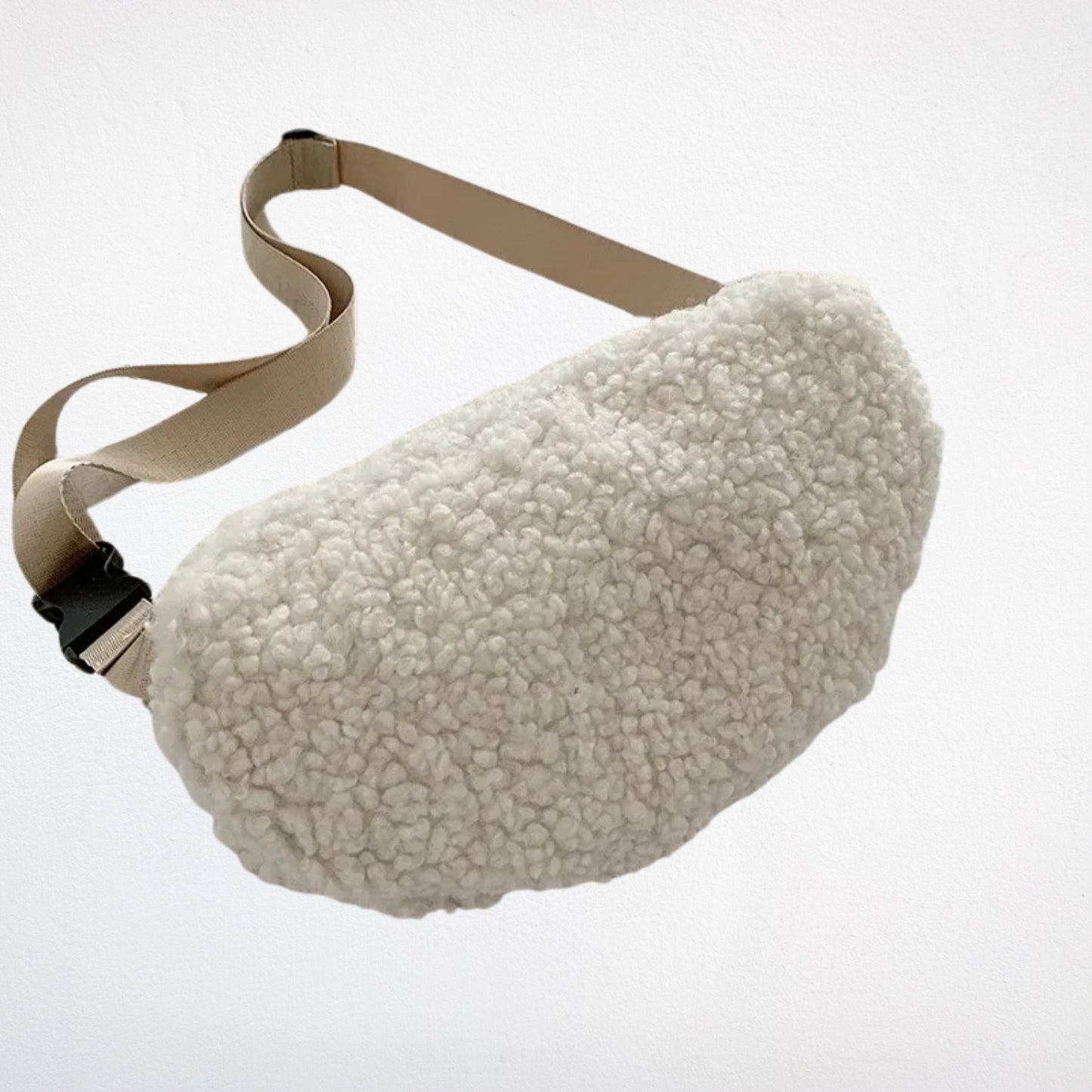 Sac Banane En Peluche beige dos