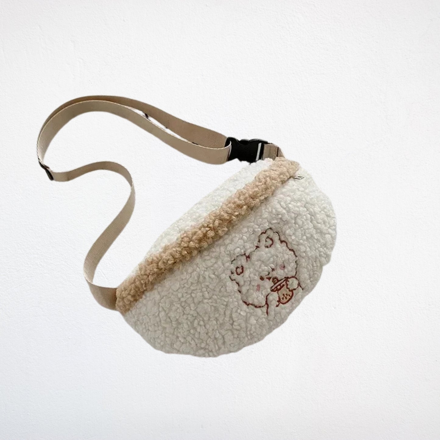 Sac Banane En Peluche beige 2