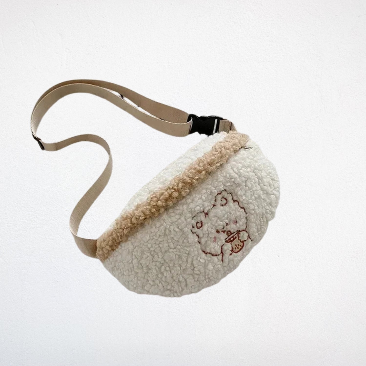 Sac Banane En Peluche beige 2