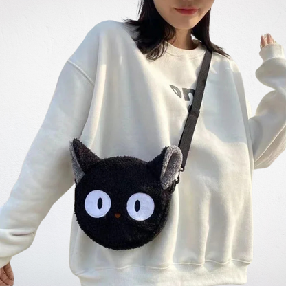 Sac Banane Kawaii noir porté