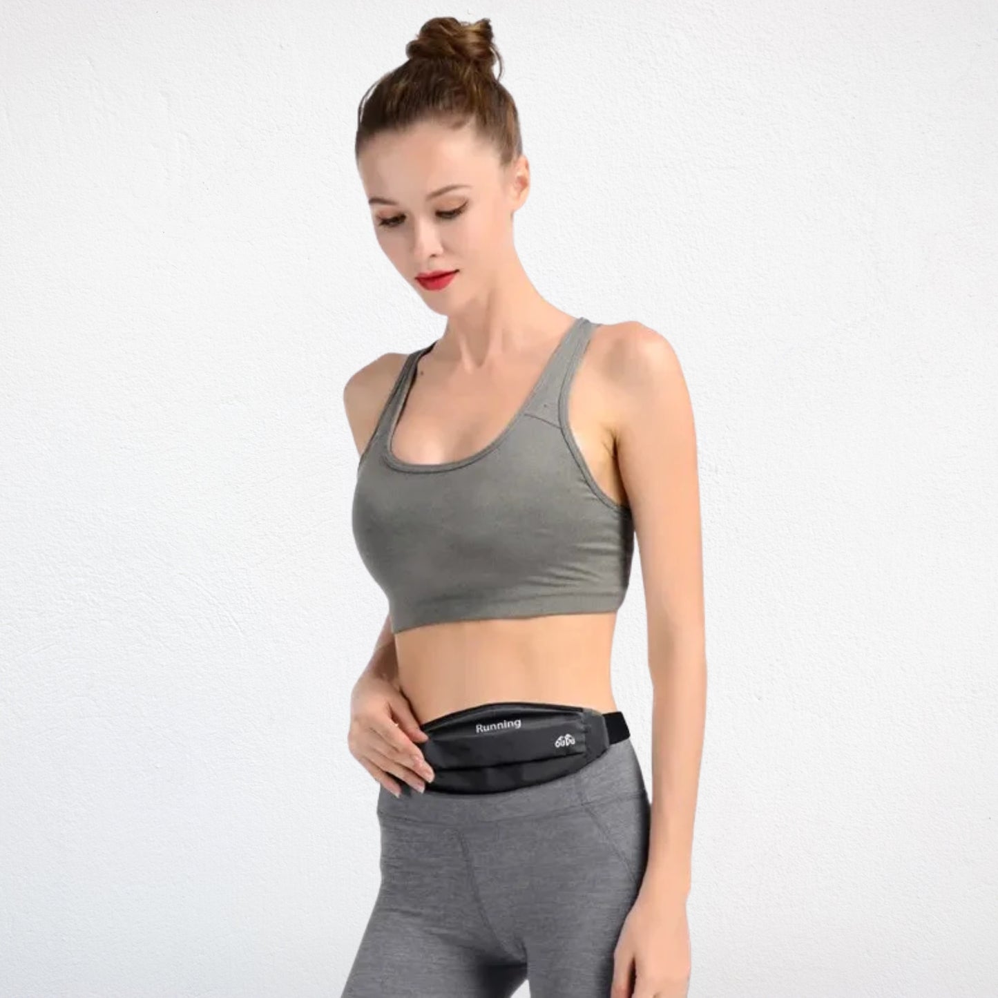 Ceinture Smartphone Running noir porté