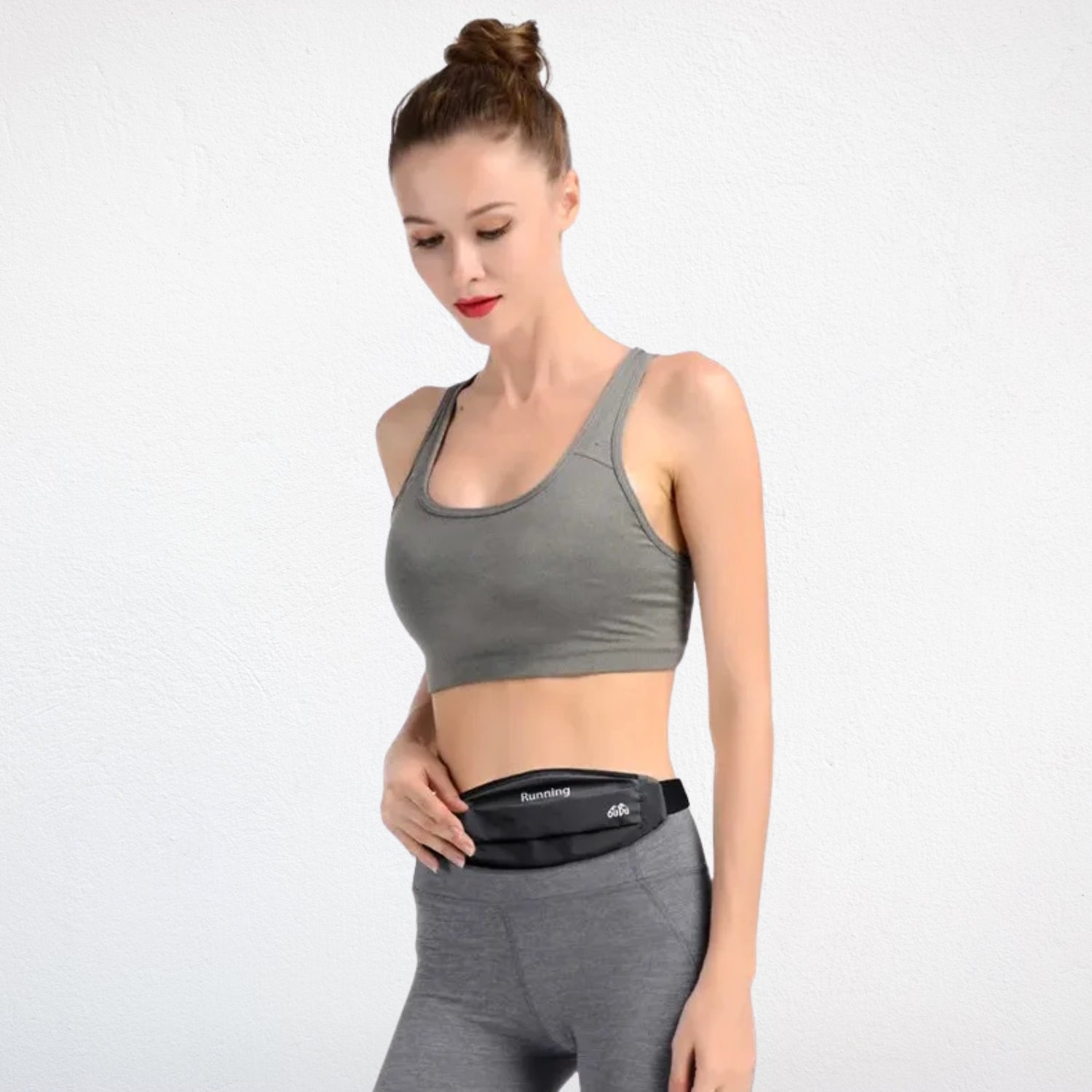 Ceinture Smartphone Running noir porté