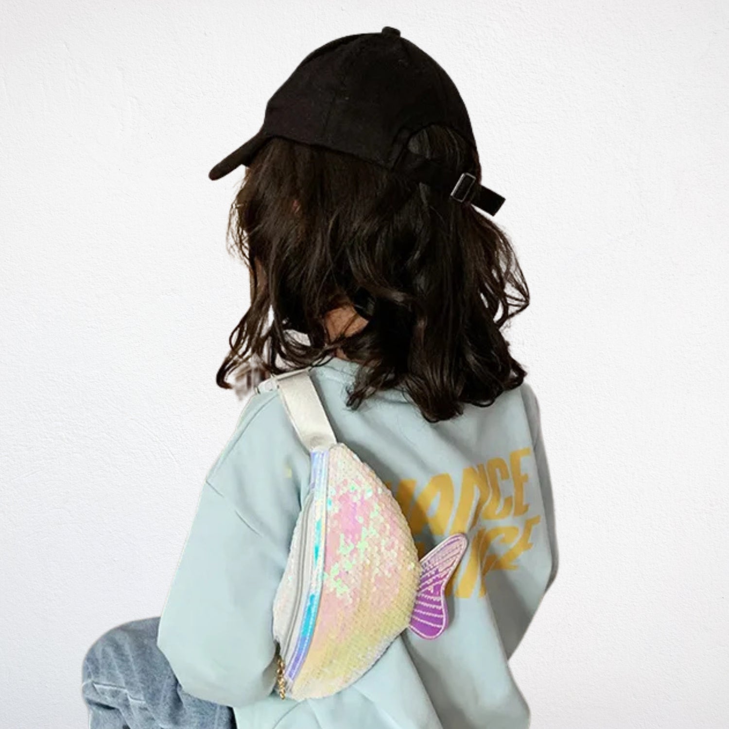 Sac Banane Enfant Fille blanc porté
