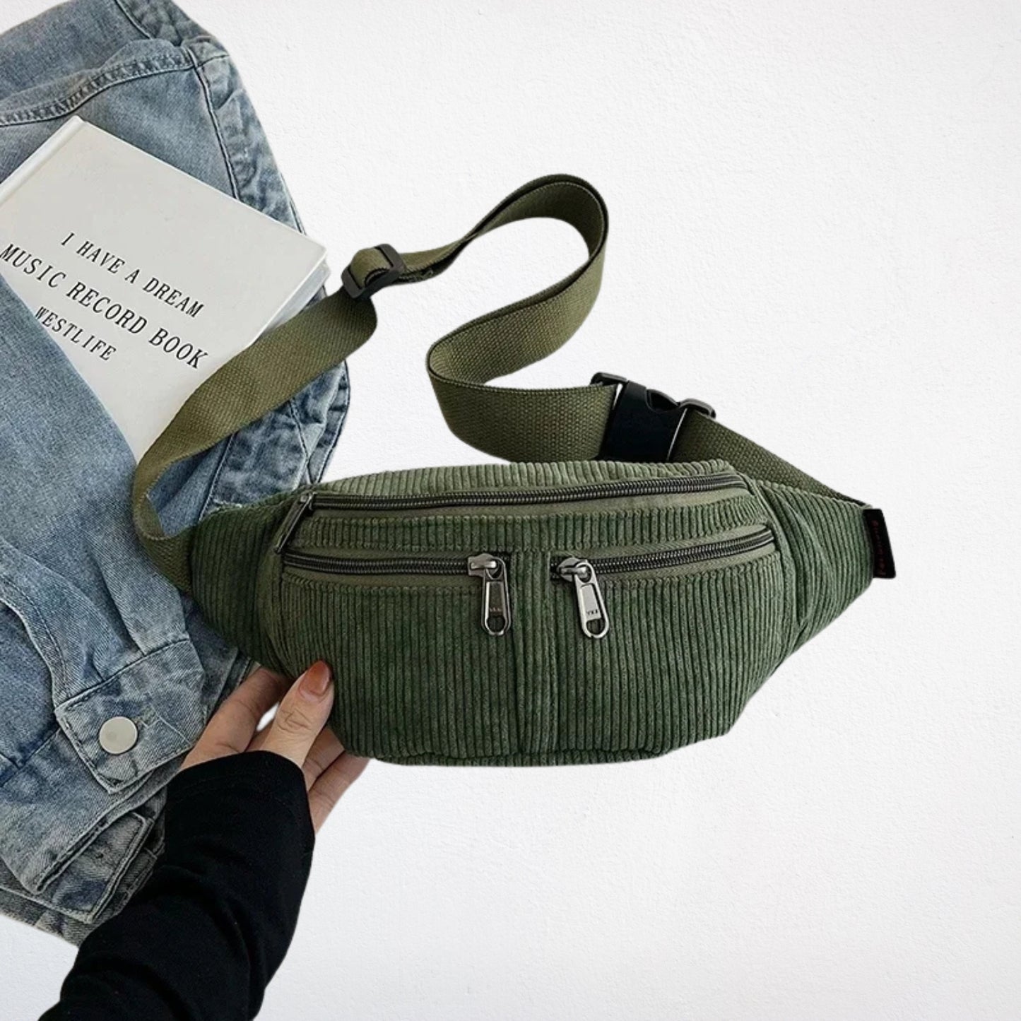 Sac Corduroy vert