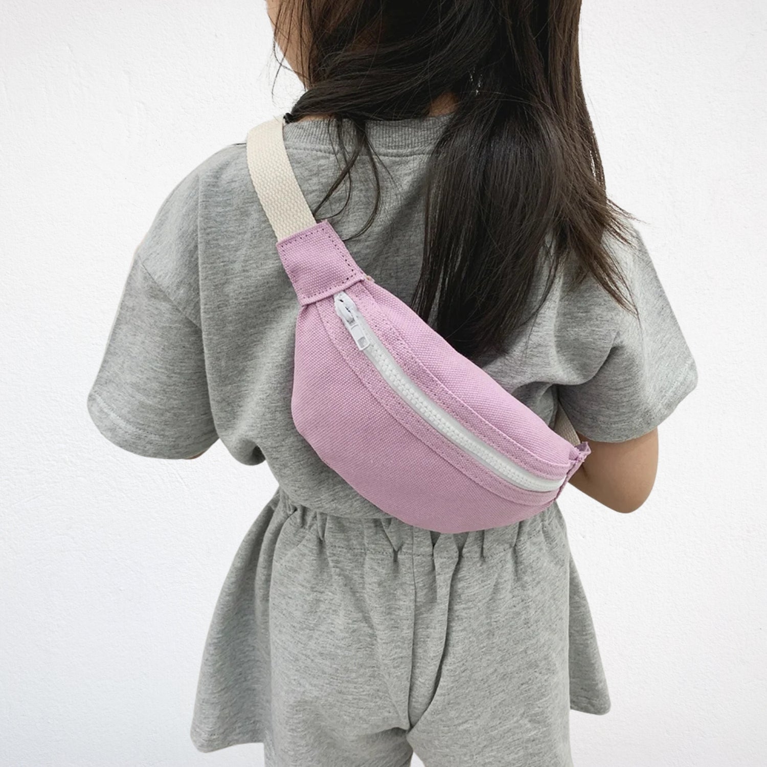 Sac Poitrine Pour Enfant bleu porté