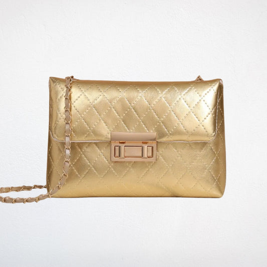 sac banane bandoulière femme doré