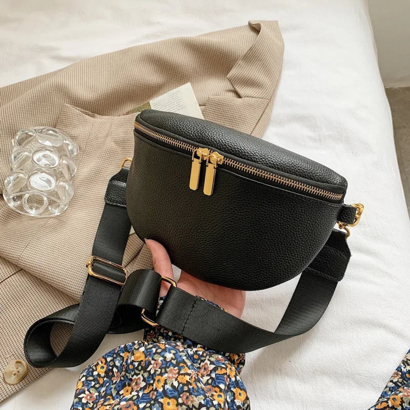 Sac Banane Bandoulière Femme Chic noir
