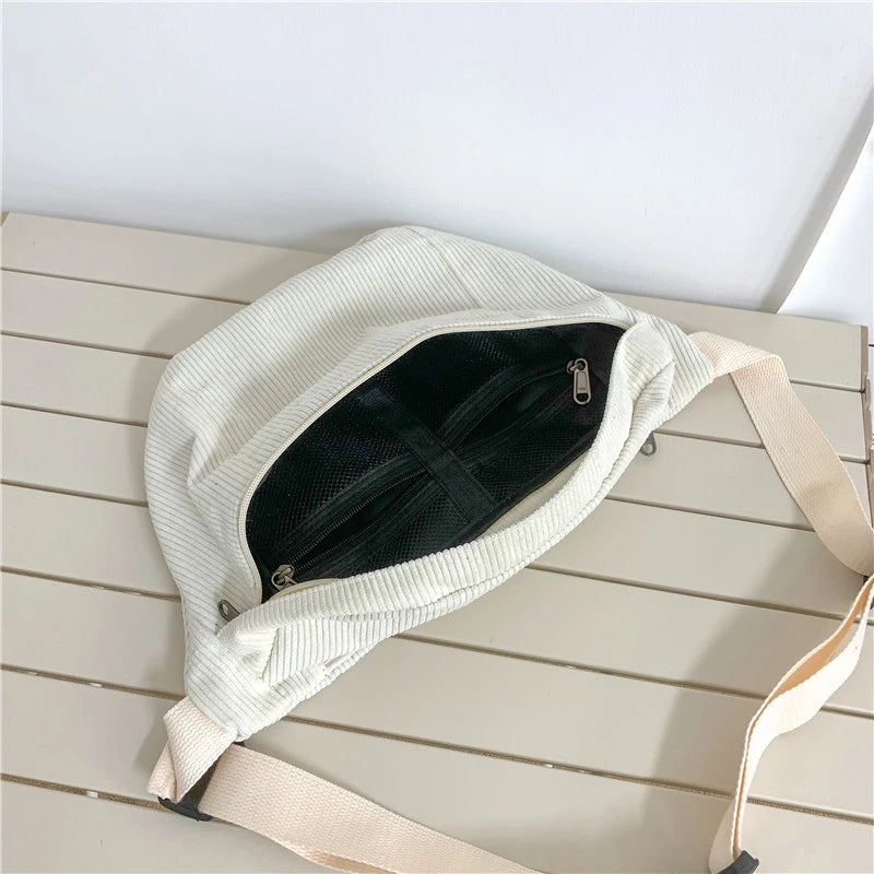 Sac Bandoulière Banane XXL blanc ouvert