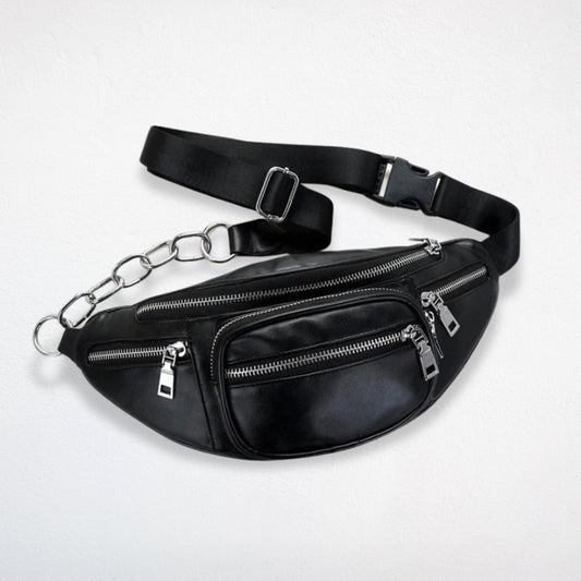 Sac Banane Noir Cuir - Milo