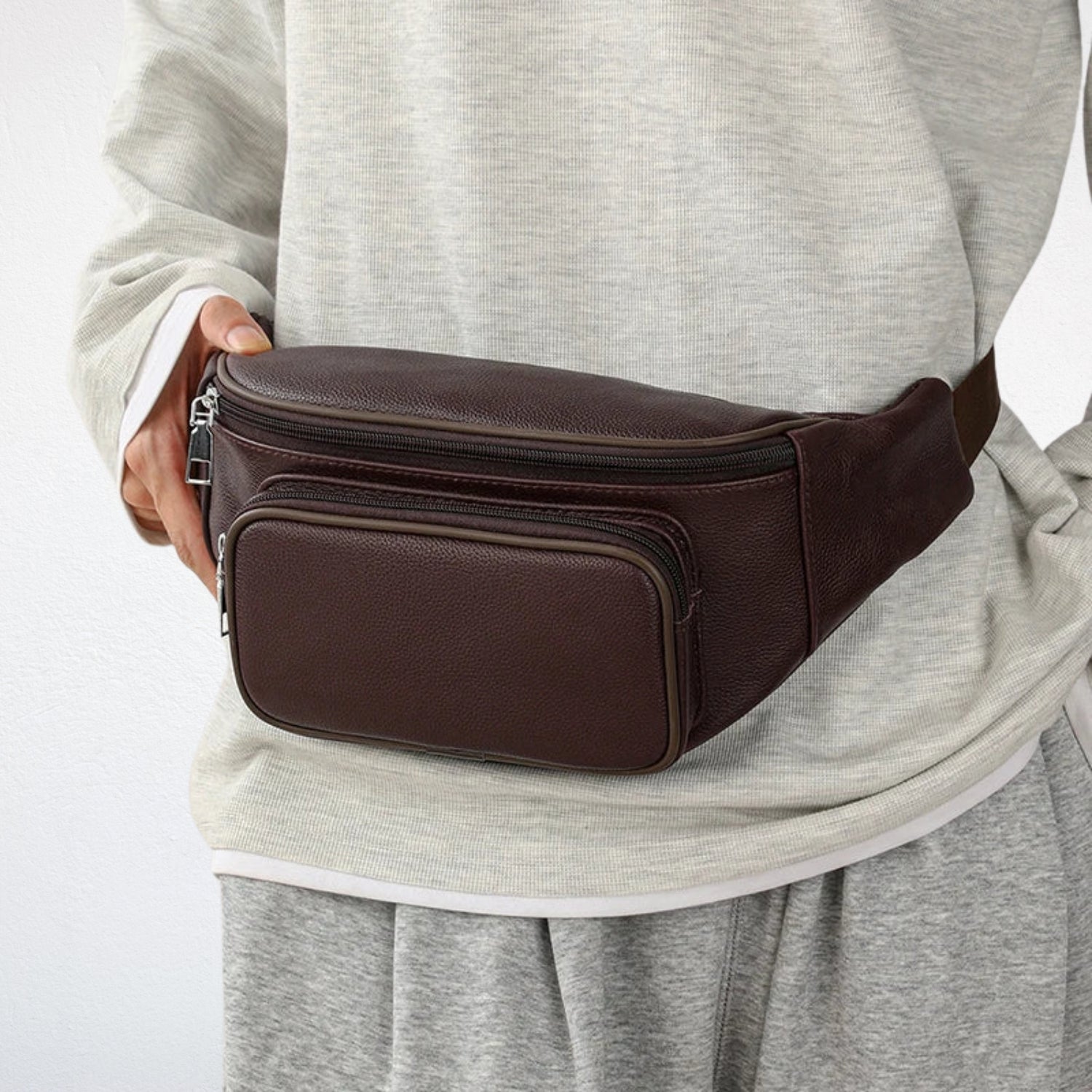 Sac Bandoulière Cuir Noir Homme - Isao