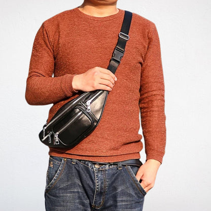 Sac Banane Noir Cuir - Milo