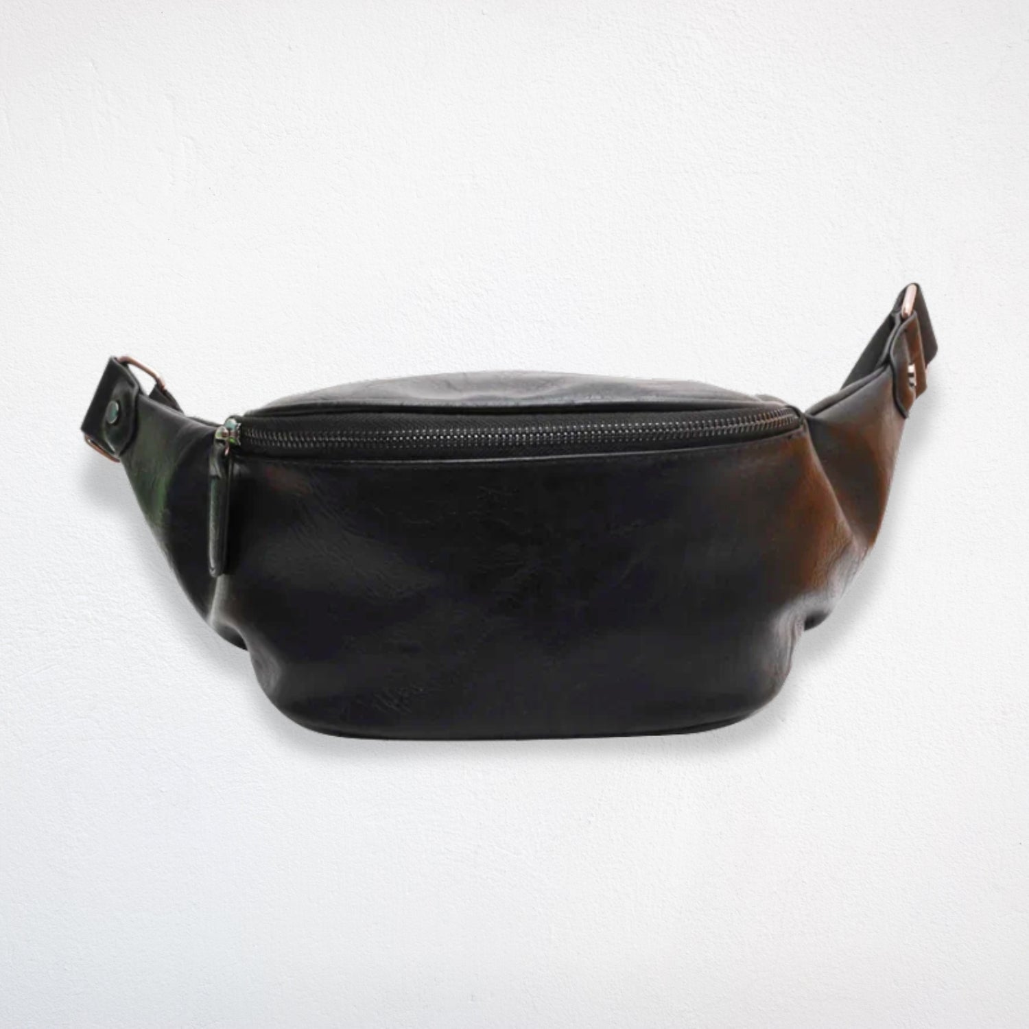 Sac Banane Cuir Noir Femme - Elora