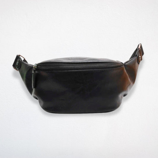 Sac Banane Cuir Noir Femme - Elora