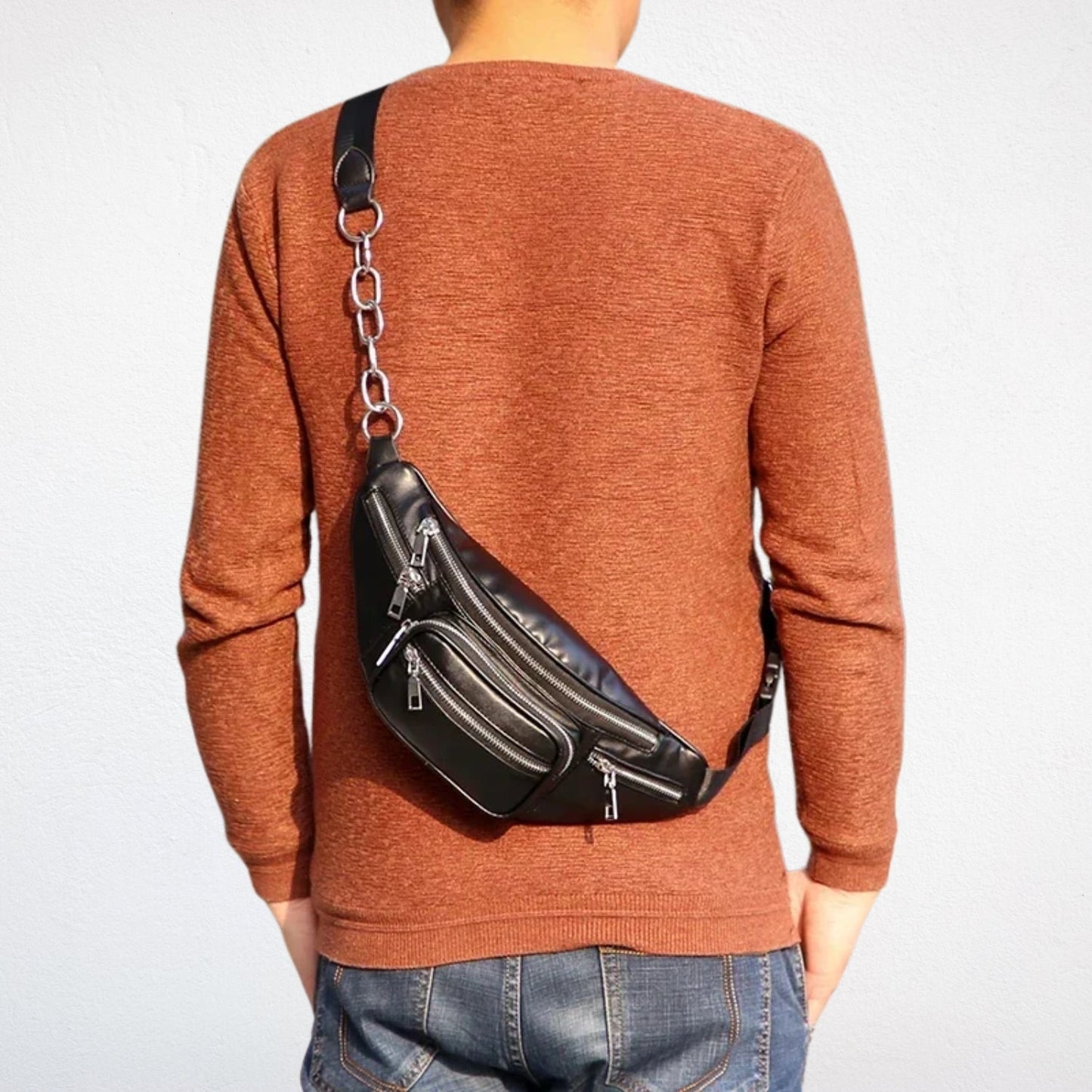 Sac Banane Noir Cuir - Milo