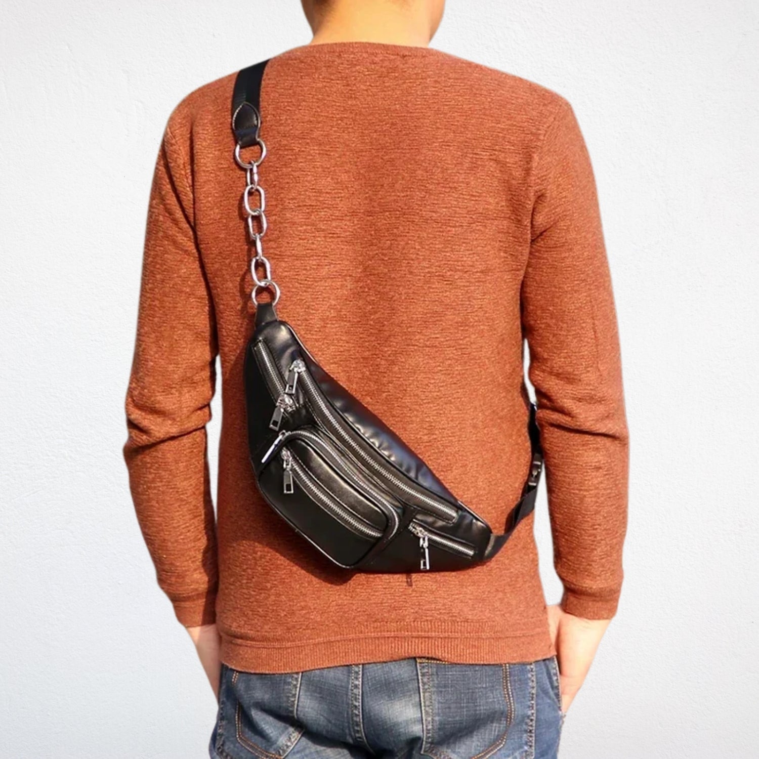 Sac Banane Noir Cuir - Milo